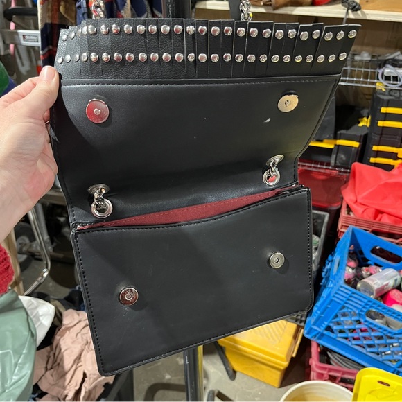 Zara black purse with fringe and studs - Picture 3 of 5